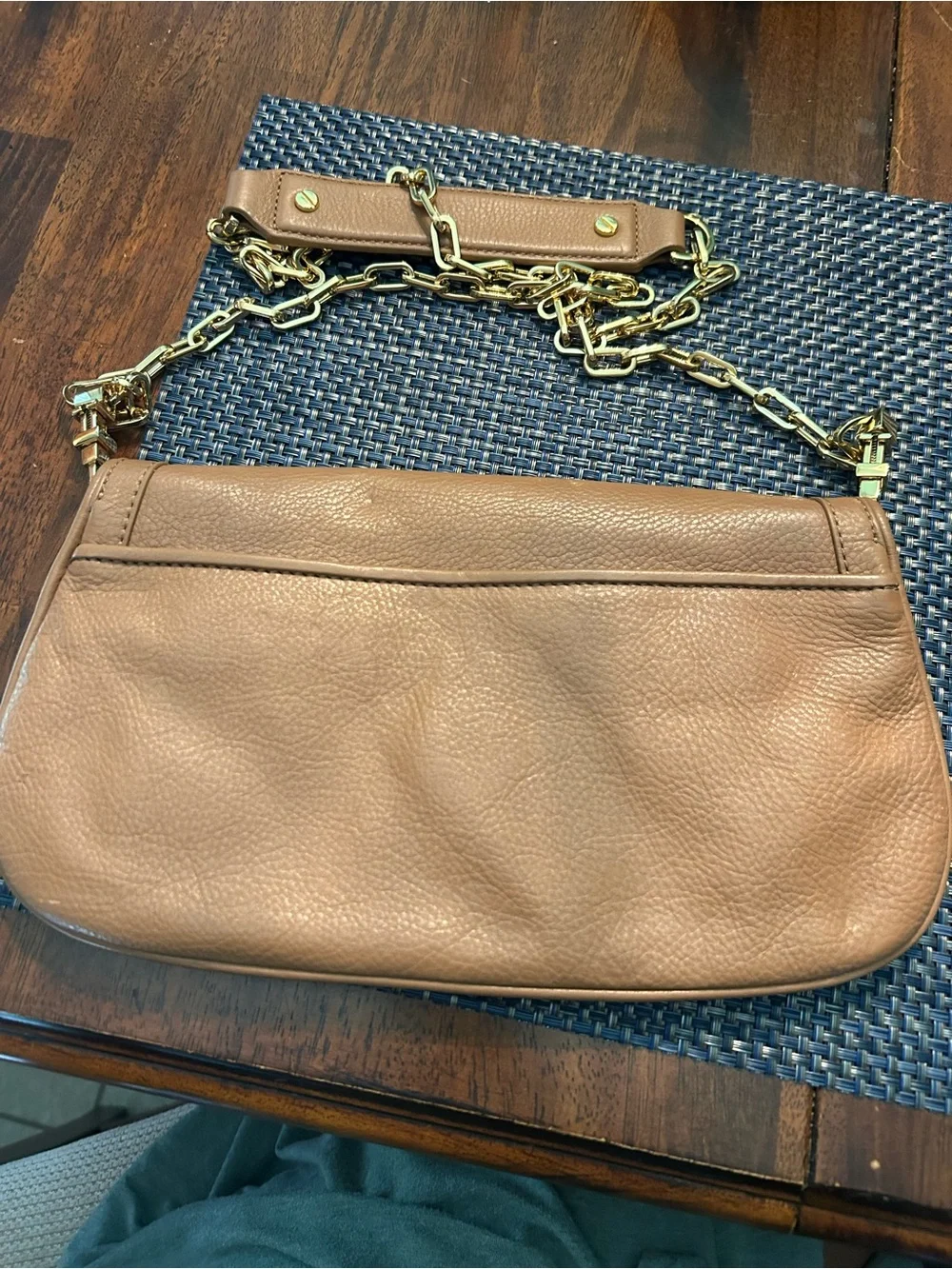 Tory Burch Amanda Tan Leather Clutch/Crossbody